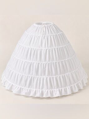 White Tiered Hoop Skirt Crinoline Petticoat